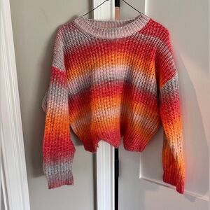 Multi color orange sweater cropped